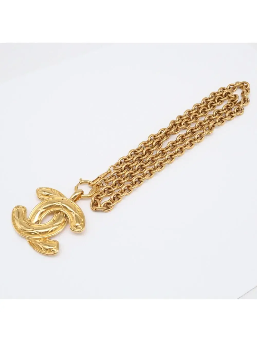 Chanel Cc Logo Chain Pendant Necklace #299516C15B